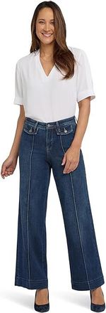 NYDJ Teresa Wide Leg Jeans Womens Jeans Louvre Sapphire : 12, Cotton/Denim/Elastane