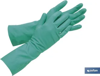cofan Guantes De Nitrilo Verde Flocado De Algod&oacute;n Interior El&aacute;sticos Y Resistentes Cofan Xxl (12 Pares)
