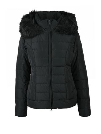 Bomboogie Black Quilted Polyester Short Down Jacket