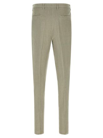 Brunello Cucinelli Garment-Dyed Linen Gabardine Trousers - Green