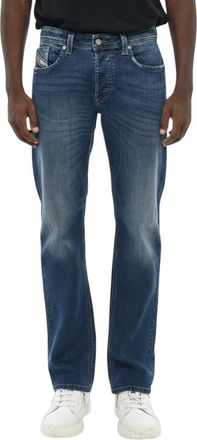 Diesel Blue Straight Mid Rise Jeans