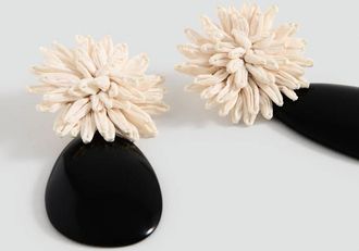 Mango Orecchini fiori resina beige - Donna - Taglia unica - MANGO