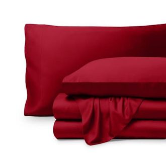 Bare Home Cooling Rayon Sheet Set in Red at Nordstrom, Size Twin X-Long