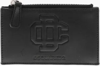 Dsquared2 Leather Card Holder with Zipped Closure size Unica