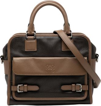 Loewe Pre-owned Loewe Bicolor Grained Calfskin Cruz Satchel 1D5DZ5EI70RR2Y4I