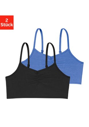 Buffalo Bustier BUFFALO, Damen, Gr. 158/164, N-Gr, schwarz (blau, schwarz), Jersey, Obermaterial: 92% Baumwolle, 8% Elasthan (LYCRA), unifarben, Basic, k&ouml;rper