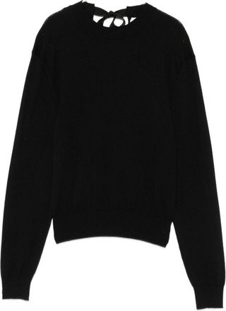 Lanvin Fitted Black Sweater with Silk and Nylon Blend