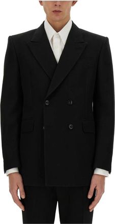 Alexander McQueen Neat Shoulder Double-breasted Jacket - Heren - Blazers - Zwart - M - Katoen - Jassen