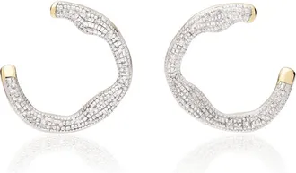 Monica Vinader Gold Riva Diamond Circle Wrap Earrings Diamond