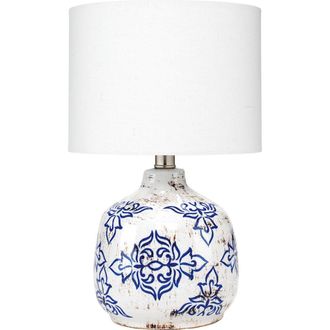 Shine Studio Ruby Table Lamp in White/blue Patterned Ceramic at Nordstrom