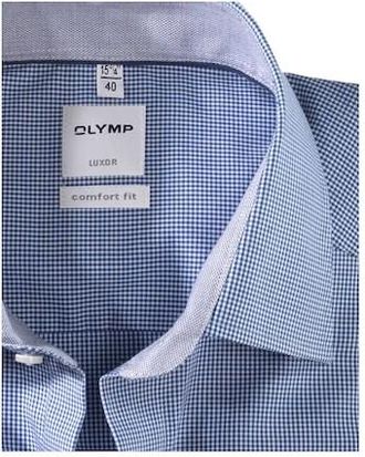 Olymp Businesshemd OLYMP Luxor modern fit, Herren, Gr. 39, N-Gr, blau (royal), Web, Obermaterial: 100% Baumwolle, Hemden Businesshemd