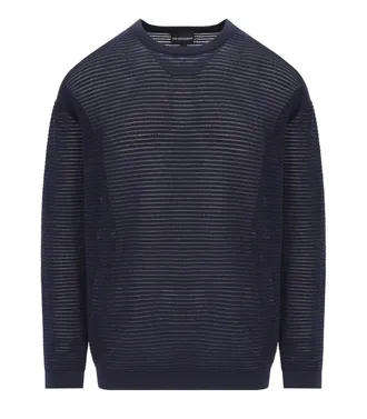 Blue Giorgio Armani Crew Neck Sweaters: Shop up to −83