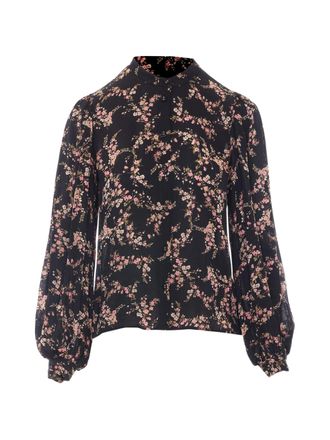 Twin-Set Lightweight Floral Printed Puffed-Sleeve Blouse