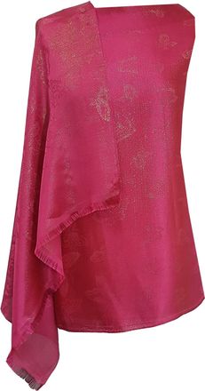 World of Shawls Shimmery Butterfly Lightweight Silky Pashmina Feel Shawl Wrap Stole (Hot Pink)