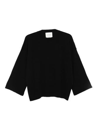 Laboratorio Capri wide-sleeves knitted sweater - Black
