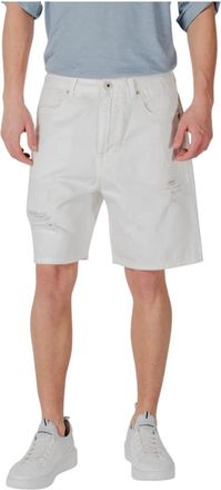 Gianni Lupo Korte Broeken, Heren, Wit, L, Katoen, Bermuda Shorts