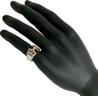 Herm&egrave;s Gold Silver Gold (18K) Silver 925 Band Ring (Pre-Owned)