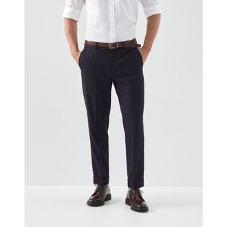 Brunello Cucinelli MenS Navy Wool Pinstripe Trousers, Size 42
