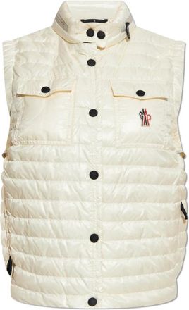 Moncler Gumiane Vest - Dames - Bodywarmers - Beige - L - Leer - Jassen