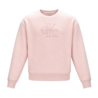 Calvin Klein Jeans Sweatshirts, female, Pink, Size: 2XS Cotton Terry Monogram Sweatshirt