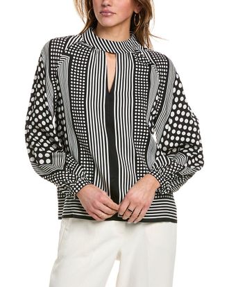 Elie Tahari The Olivia Silk-Blend Blouse