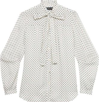 Brooks Brothers Overhemden, Dames, Veelkleurig, M, Polka Dot Viscose Shirt