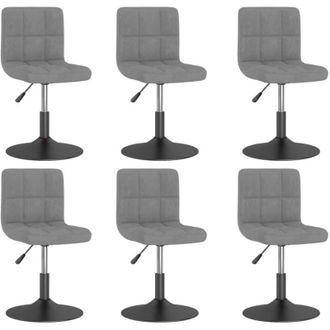 vidaXL Sillas De Comedor Giratorias 6 Uds De Terciopelo Gris Claro Vidaxl