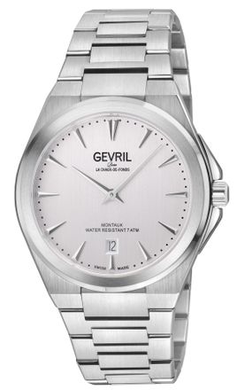Gevril Group Mens Montauk Mens316L Stainless Steel Case, Silver Dial, 316L Bracelet Watch - One Size