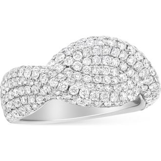 House of Brilliance 18K White Gold Cluster 2 1/4 Cttw Diamond Fashion Ring at Nordstrom, Size 7