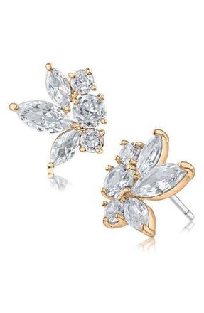 Kenneth Jay Lane Cubic Zirconia Cluster Stud Earrings in Gold at Nordstrom Rack