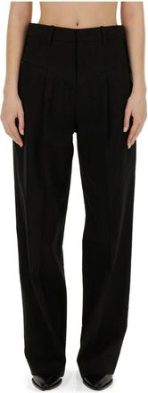 Isabel Marant Staya Trousers - female - Isabel Marant - Wide Trousers - Black - S - Trousers