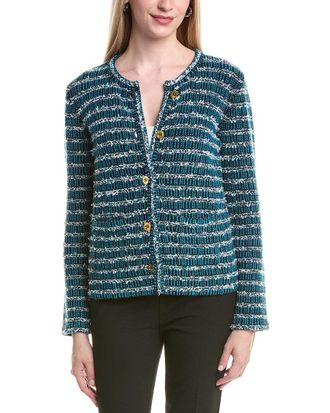 St. John Multi Novelty Knit Wool-Blend Jacket