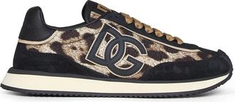 Dolce & Gabbana Schoenen, Dames, Veelkleurig, 37 EU, Katoen, Leo Nieuwe Sneakers