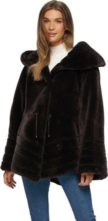 Gorski Shearling Lamb Jacket Reversible To Taffeta in Brown/black at Nordstrom, Size Small