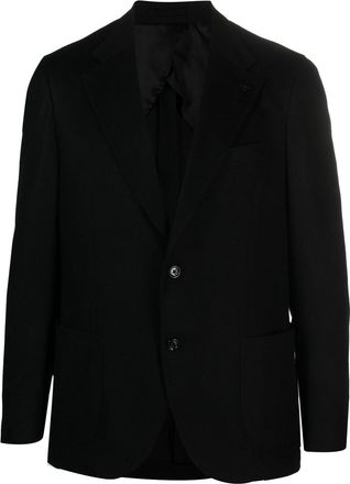 Lardini single-breasted wool-cashmere blazer - men - Wool/Cashmere/Polyester - 50 - Black