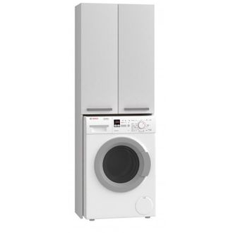 Hucoco Como - Mueble Para Lavadora De Estilo Moderno - 183x64x30 - 2 Puertas+4 Baldas