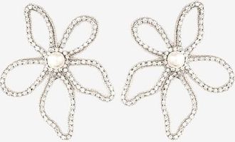 Deepa Gurnani Ohrstecker aus Strass und Perle Felicity