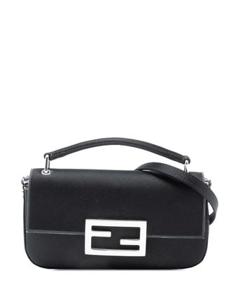 Fendi 2010-2025 Satin Baguette Phone Pouch satchel - Black