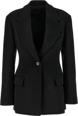 Proenza Schouler Wool Twill Jas - Dames - Blazers - Zwart - S - Polyester - Jassen