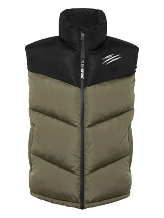 Plein Sport Gewatteerde bodywarmer met klauwprint - Groen