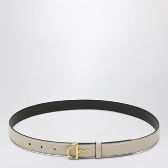 Gucci Cintura sottile avorio con fibbia mezzo Morsetto