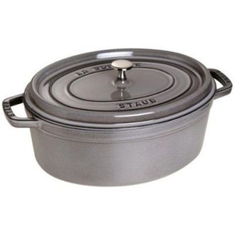 Staub Cocotte Ovalada, Hierro Fundido, Gris Grafito, 11 Cm - Staub