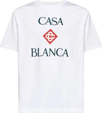 Casablanca T-shirt met ronde hals - Heren - T-shirts - Wit - M - Katoen - Tops