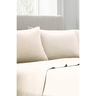 Linum Home Textiles 400 Thread Count Luxury Solid Sateen King Pillowcase - Set of 2 in Ecru at Nordstrom Rack