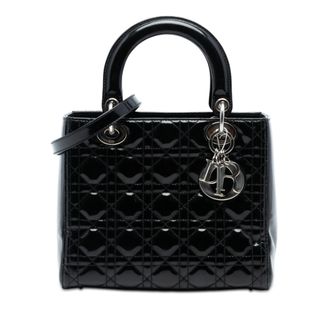 Dior Tweedehands Medium Patent Cannage Lady Dior