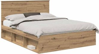 vidaXL Bed Frame Artisian Oak 150 x 200 cm Solid Pine Wood vidaXL