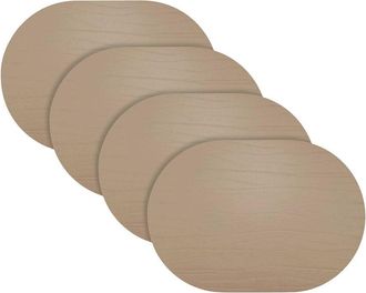 Fortessa Set Of 4 Strata Oval Leather Placemats