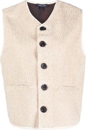SOEUR V-neck Faux-shearling Vest