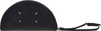 Maison Margiela Halfmoon Micro Pouch In Black Saffiano Leather