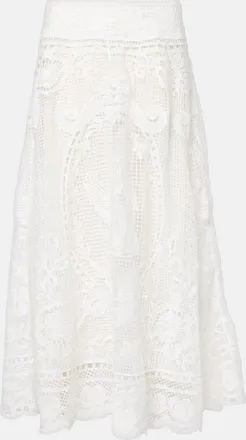 Farm Rio Swan Lake guipure maxi skirt